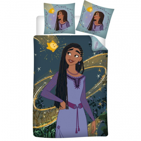 Lenjerii si huse patut - Lenjerii de pat copii, Disney Wish 2 piese 140x200 cm, 65x65 cm