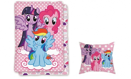 Lenjerii si huse patut - Lenjerii de pat copii, My Little Pony 2 piese 140x200 cm, 60x70 cm