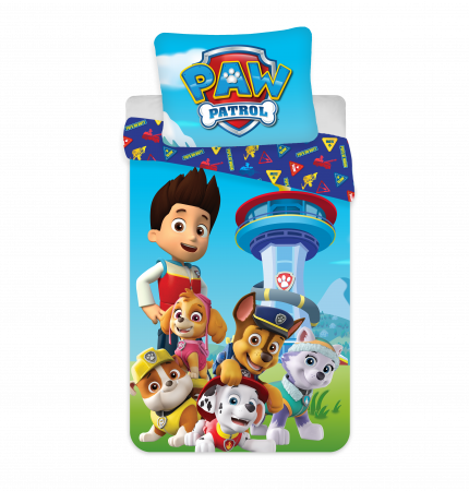 Home&Deco - Lenjerii de pat copii, Paw Patrol Pups on Duty 2 piese 100x135 cm, 40x60 cm