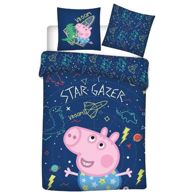 Lenjerii de pat copii, Peppa Pig Glow in Dark Star 2 piese 100x135, 40x60 cm [1]