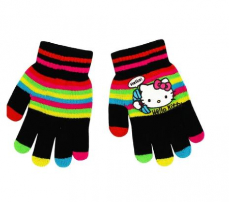 Manusi copii - Manusi Hello Kitty cu dungi