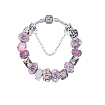 Bijuterii dama - Martisor bratara metal charm roz