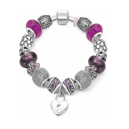 Bijuterii dama - Martisor bratara metal charm violet