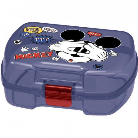 Articole hranire bebelusi - Mini cutie snacks dreptunghiulara 10.9x8.5x4 cm, Mickey Mouse