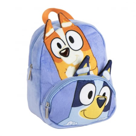 Totul pentru scoala - Mini Ghiozdan gradinita plus cu buzunar frontal Bluey 22x18x12 cm