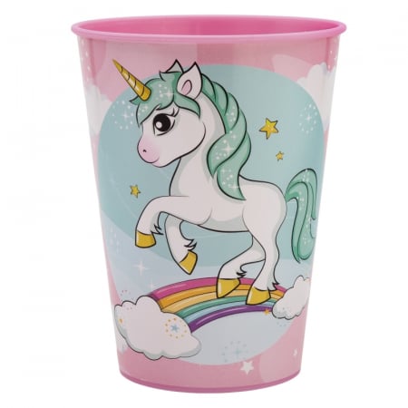 Cani, pahare si accesorii bebe - Pahar plastic Unicorn 260 ml