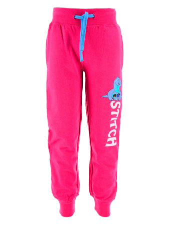Pantaloni si salopete copii - Pantaloni fucsia de trening cu mansete, Lilo & Stitch