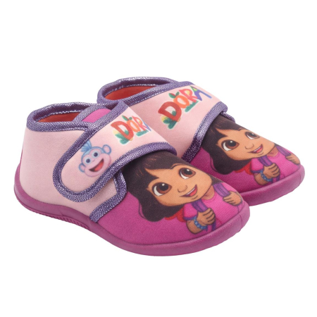 Pantofi copii - Pantofi de interior tip ghetuță cu design Dora Exploratoarea