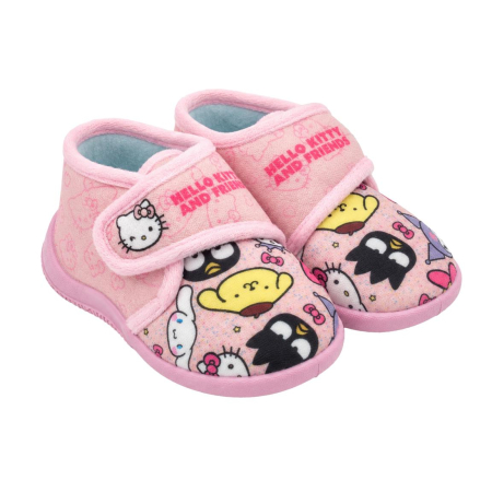 Incaltaminte fete - Pantofi de interior tip ghetuță cu design Hello Kitty