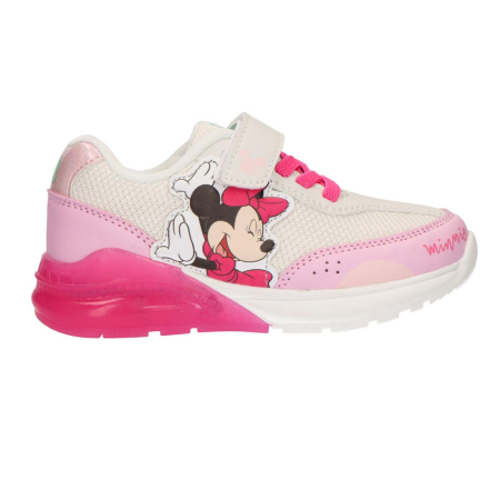 Pantofi sport - Pantofi sport cu panza si talpa cu lumini Minnie Mouse