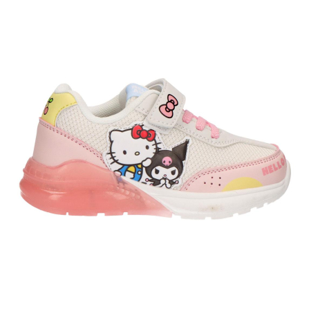 Imbracaminte si incaltaminte copii - Pantofi sport cu panza si talpa TPR cu lumini Hello Kitty