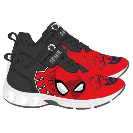 Pantofi sport - Pantofi sport cu talpa usoara TPR si lumini Spiderman