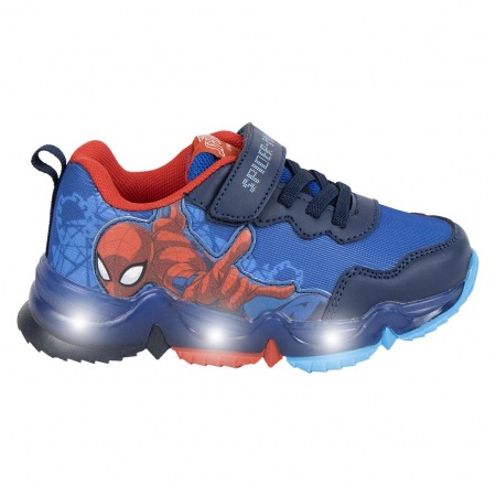 Pantofi sport - Pantofi sport cu talpa usoara TPR si lumini Spiderman