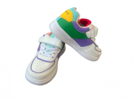 Pantofi sport pentru copii, material piele ecologica, alb, Star yellow [2]