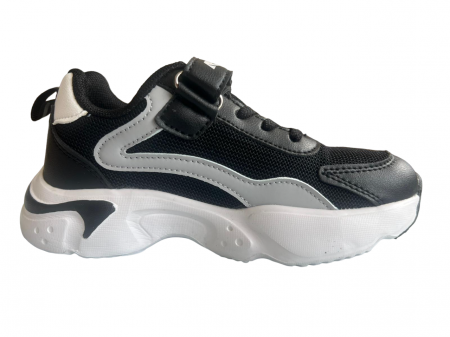 Imbracaminte si incaltaminte copii - Pantofi sport pentru copii, material textil, black&white