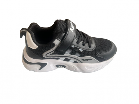Pantofi sport pentru copii, material textil, black&white [2]