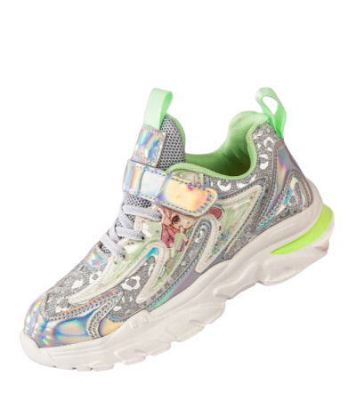 Pantofi sport - Pantofi sport pentru copii, material piele ecologica, argintiu