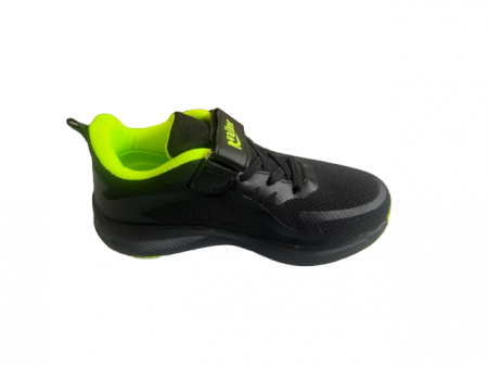 Imbracaminte si incaltaminte copii - Pantofi sport pentru copii, material textil, negru/verde