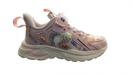 Pantofi sport - Pantofi sport pentru copii, material piele ecologica, roz, Heart