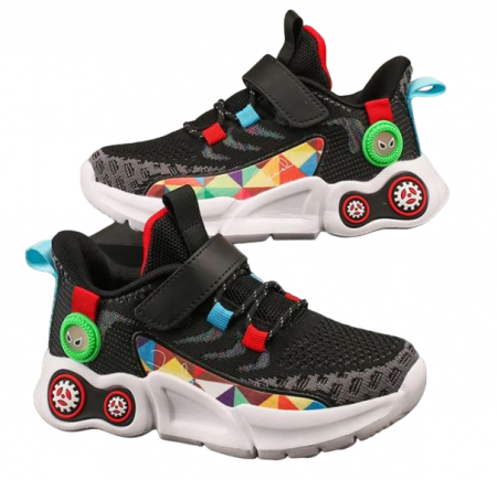 Pantofi sport pentru copii, material textil, negru [2]