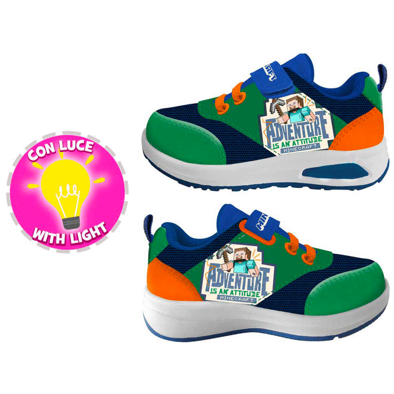 Pantofi sport - Pantofi sport, talpa usoara cu lumini, Minecraft