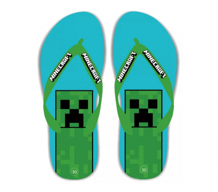 Papuci slapi flip flop, Minecraft, albastru [1]
