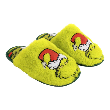 Imbracaminte si incaltaminte copii - Papuci casa pufosi pentru adulti, The Grinch
