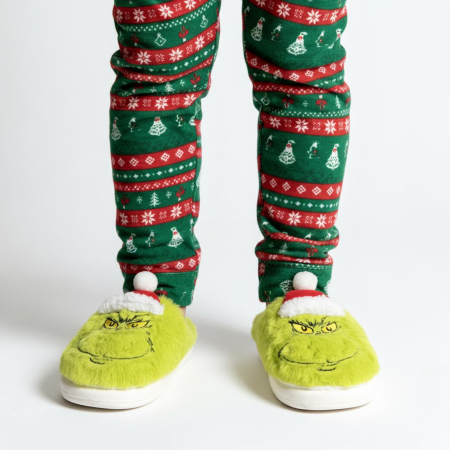 Papuci de casa pufosi Christmas Grinch [7]