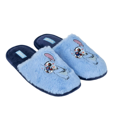 Papuci si slapi - Papuci de casa pufosi cu talpa cauciuc Lilo & Stitch