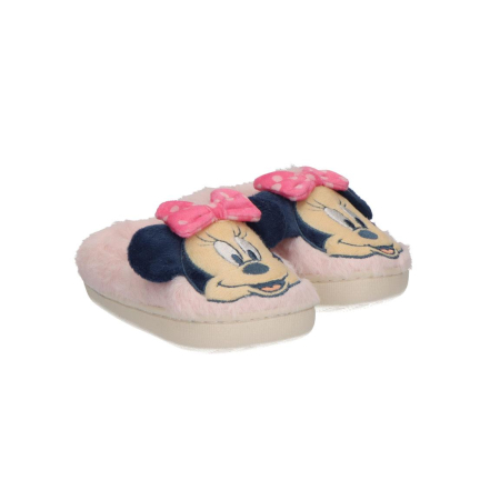 Imbracaminte si incaltaminte copii - Papuci de casa pufosi cu talpa groasa Minnie Mouse