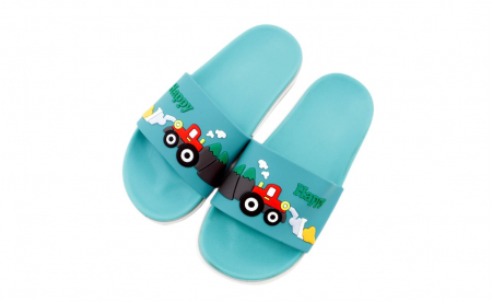 Papuci si slapi - Papuci piscina sau plaja pentru copii Happy, turcoaz, EVA