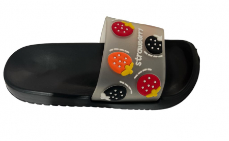 Papuci si slapi - Papuci plaja Strawberry, negru