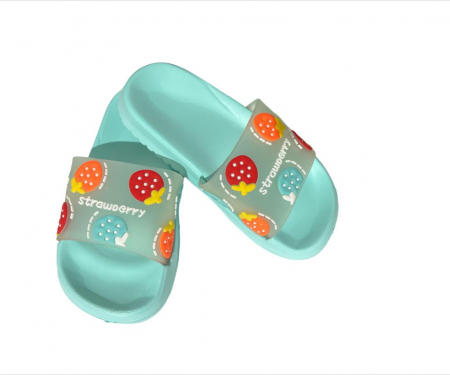 Papuci si slapi - Papuci plaja Strawberry, bleu