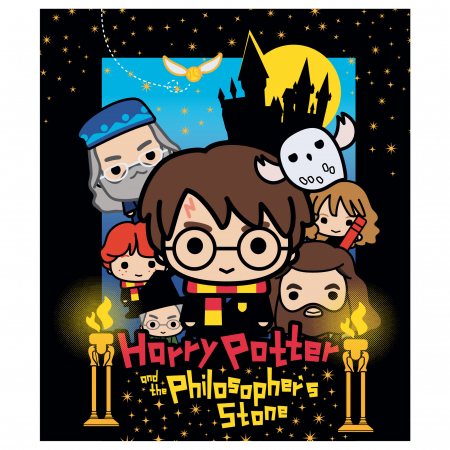 Home&Deco - Patura cocolino Harry Potter Chibi, 120x150 cm