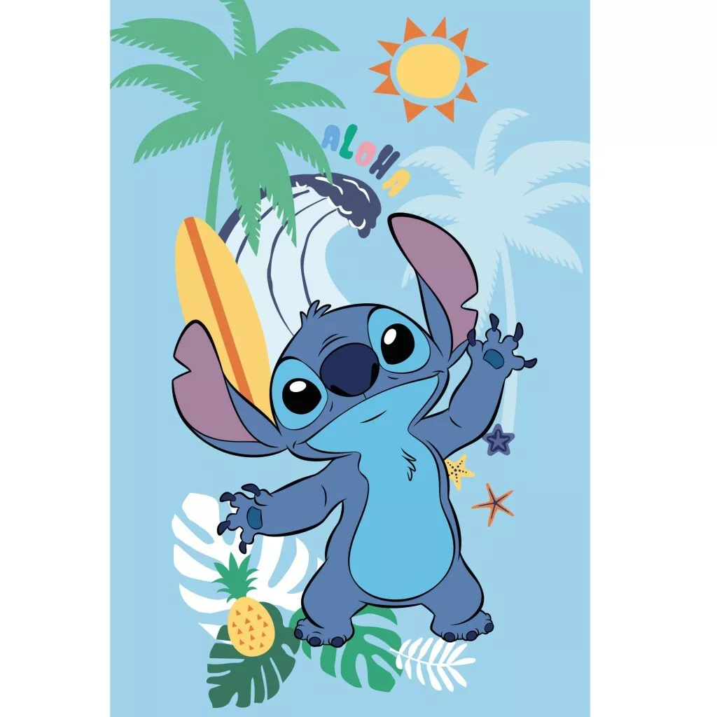 Home&Deco - Patura fleece, Lilo si Stitch Summer, 100x150 cm