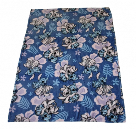 Patura coral fleece, Lilo si Stitch Hibiscus, 110x150 cm [1]