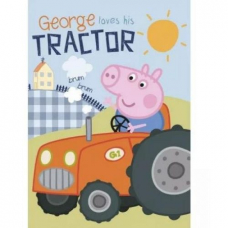 Home&Deco - Patura polar Peppa Pig George loves his tractor, 100x140 cm