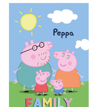 Home&Deco - Patura polar Peppa Family, 100x140 cm