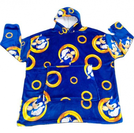 Home&Deco - Patura Snuggie polar Sonic the Hedgehog , 7-14 ani