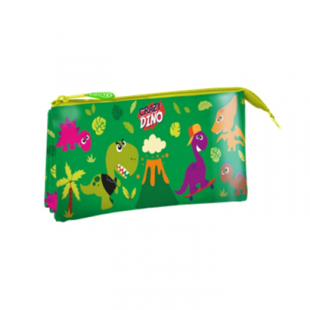 Totul pentru scoala - Penar 3 compartimente, Crazy Dino