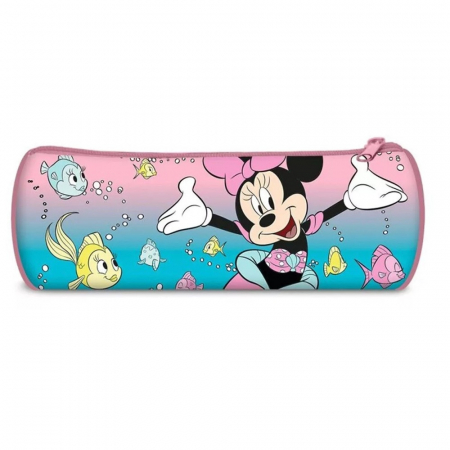 Totul pentru scoala - Penar cilindru 1 fermoar , neechipat Minnie Mouse Mermaid, 22x8x8 cm