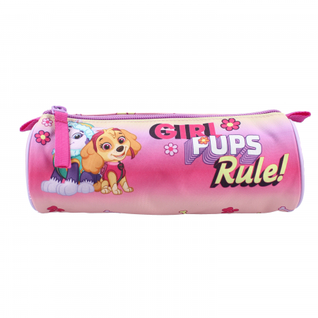 Totul pentru scoala - Penar cilindru 1 fermoar , neechipat Paw Patrol Skye Girl Pups Rule, 21x7 cm