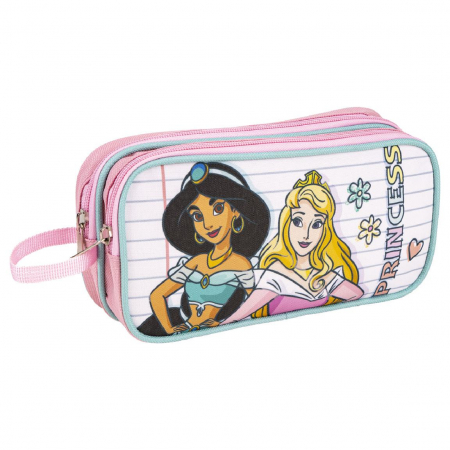 Rechizite si papetarie - Penar cu 2 compartimente Printesele Disney, 22,5 x 8 x 10 cm