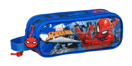 Rechizite si papetarie - Penar cu 2 compartimente Spiderman, 21x6x8 cm