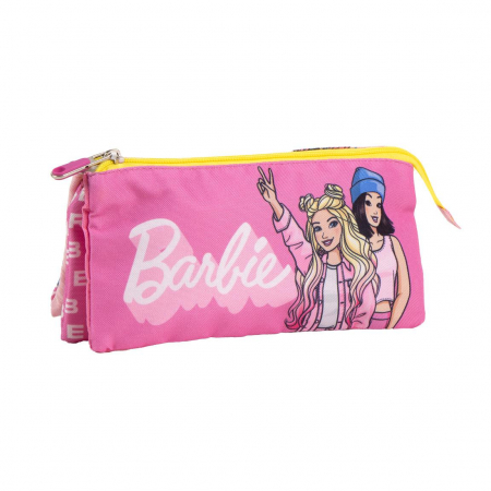 Totul pentru scoala - Penar cu 3 compartimente neechipat Barbie 22.5x2x11.5 cm