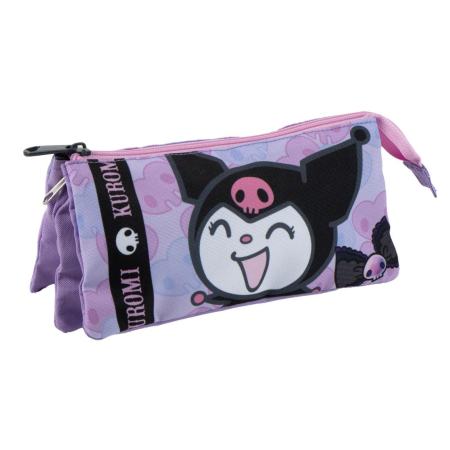 Penare - Penar cu 3 compartimente neechipat, Hello Kitty Kuromi 22.5x11.5x2 cm