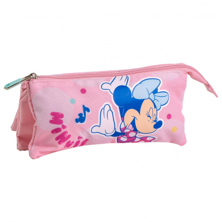 Rechizite si papetarie - Penar cu 3 compartimente neechipat Minnie Mouse 22.5x2x11.5 cm