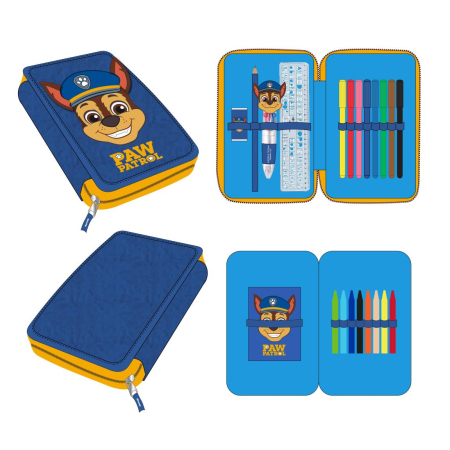 Penare - Penar dublu echipat cu 21 piese, Paw Patrol