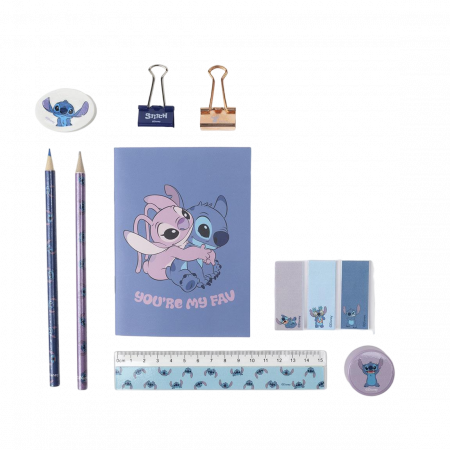 Penare - Penar echipat 12 piese, Lilo & Stitch 22x14 cm