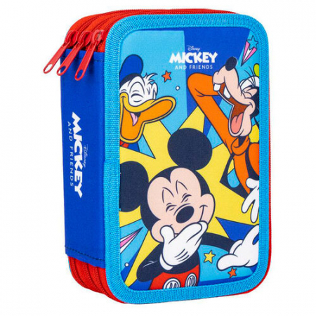 Totul pentru scoala - Penar echipat 44 piese, 3 compartimente, Mickey Mouse si Prietenii